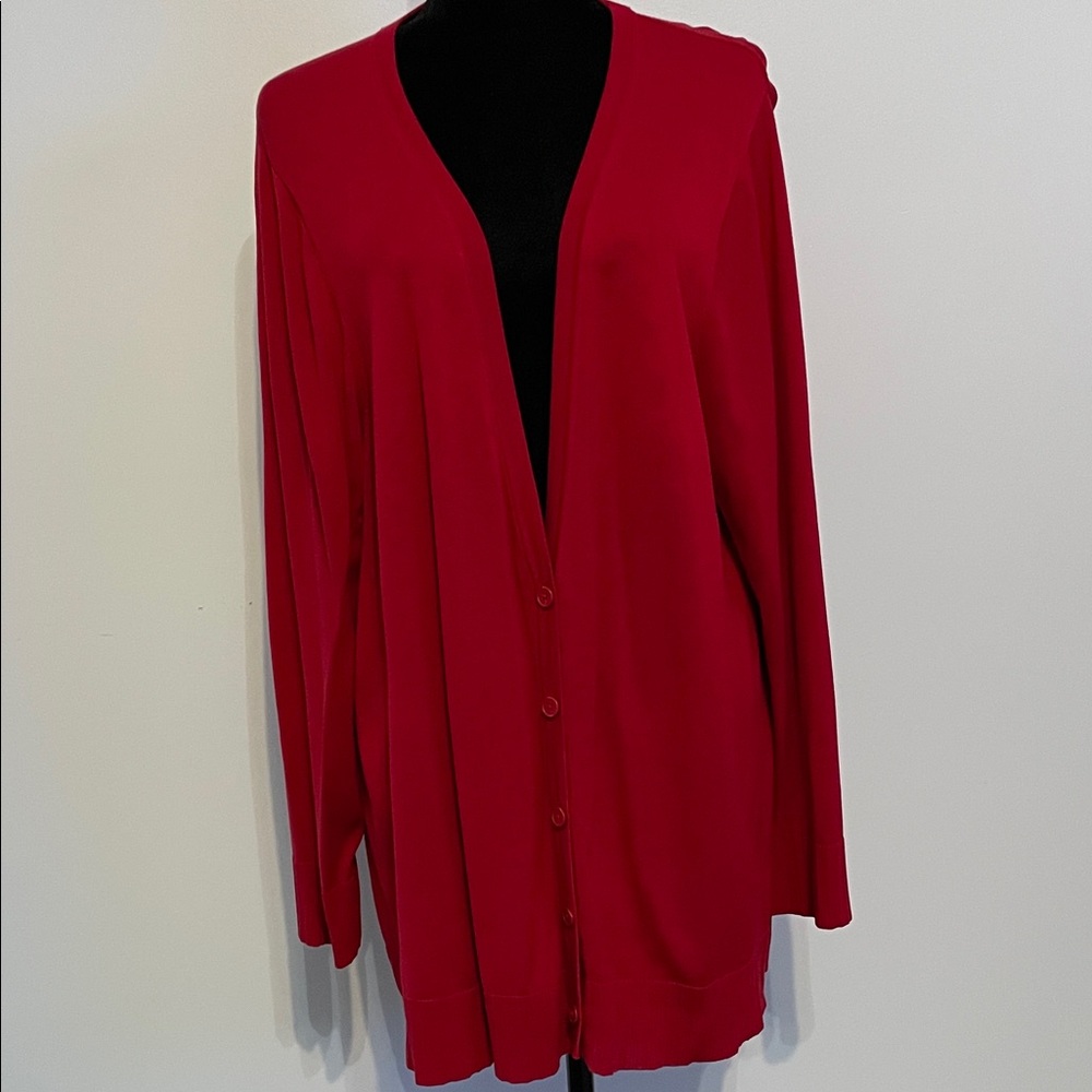 Coldwater Creek Women's Red Cardigan Sweater
